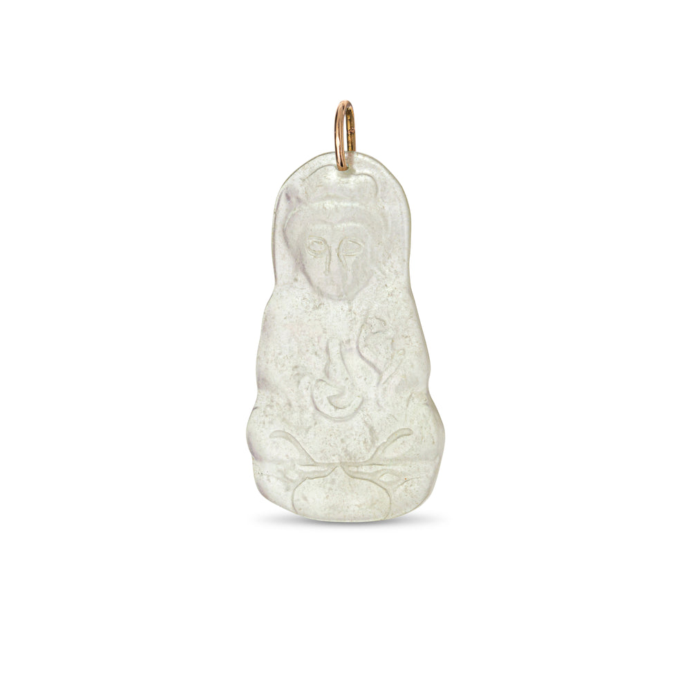 GREEN JADE BUDDHA PENDANT IN GOLD 18K