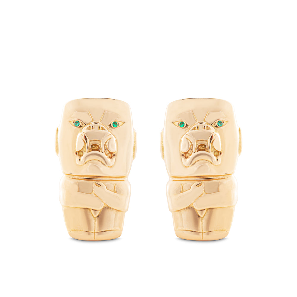 EMERALD CUFFLINKS IN YELLOW GOLD 18K