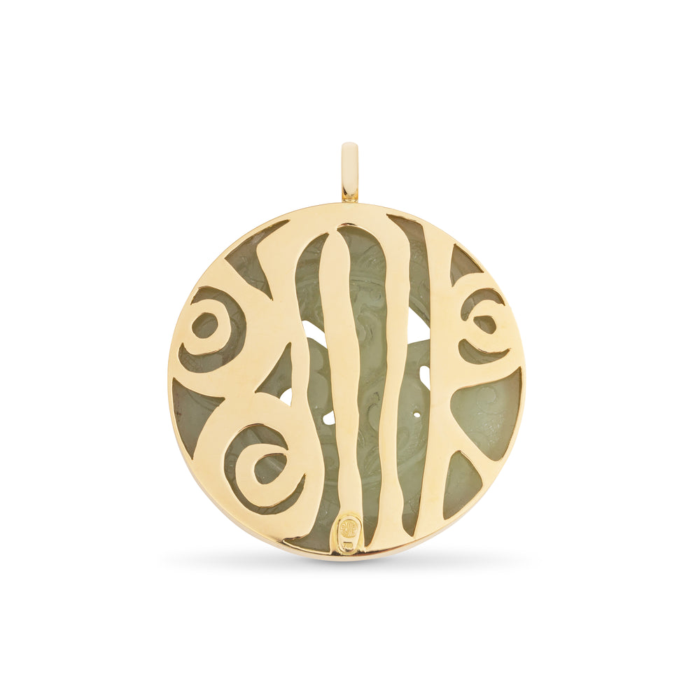 NATHALIE KNAUF JADE PENDANT IN YELLOW GOLD 18K