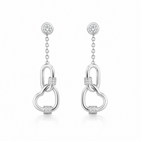 Boucles d'Oreilles Cœur Élégance Riviera – Argent 925 & Oxydes de Zirconium