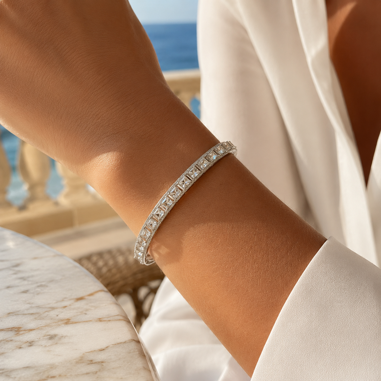 Bracelet Jonc Riviera Impérial – Argent & Zircons Princesse lifestyle