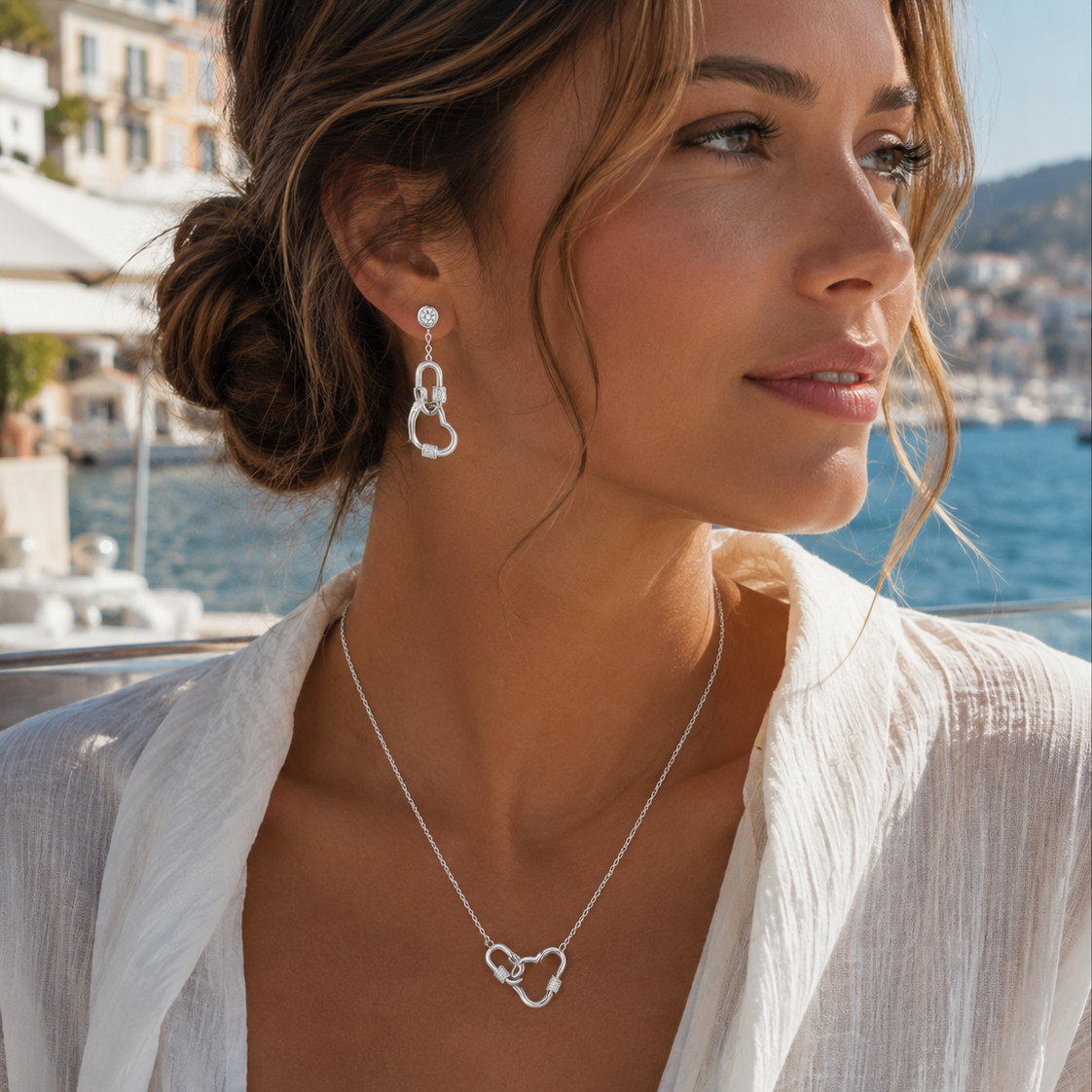 Collier Cœur Élégance Riviera – Argent 925 & Oxydes de Zirconium  lifestyle
