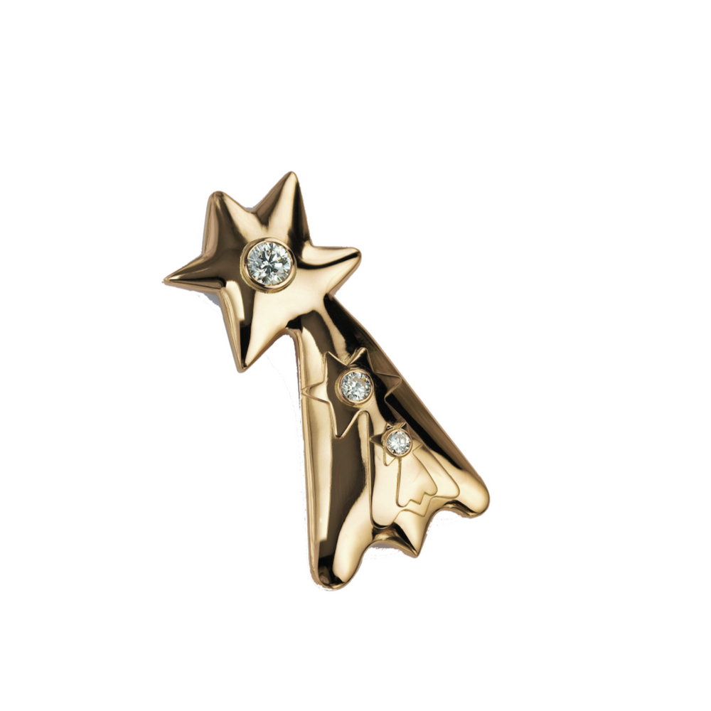 SHOOTING STAR BROOCH IN YELLOW GOLD 18K