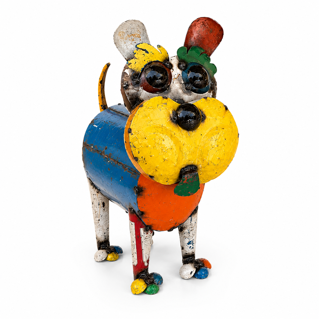 Sculpture Chien en Métal Recyclé – Création Artisanale Unique par Aaron Jackson ® 