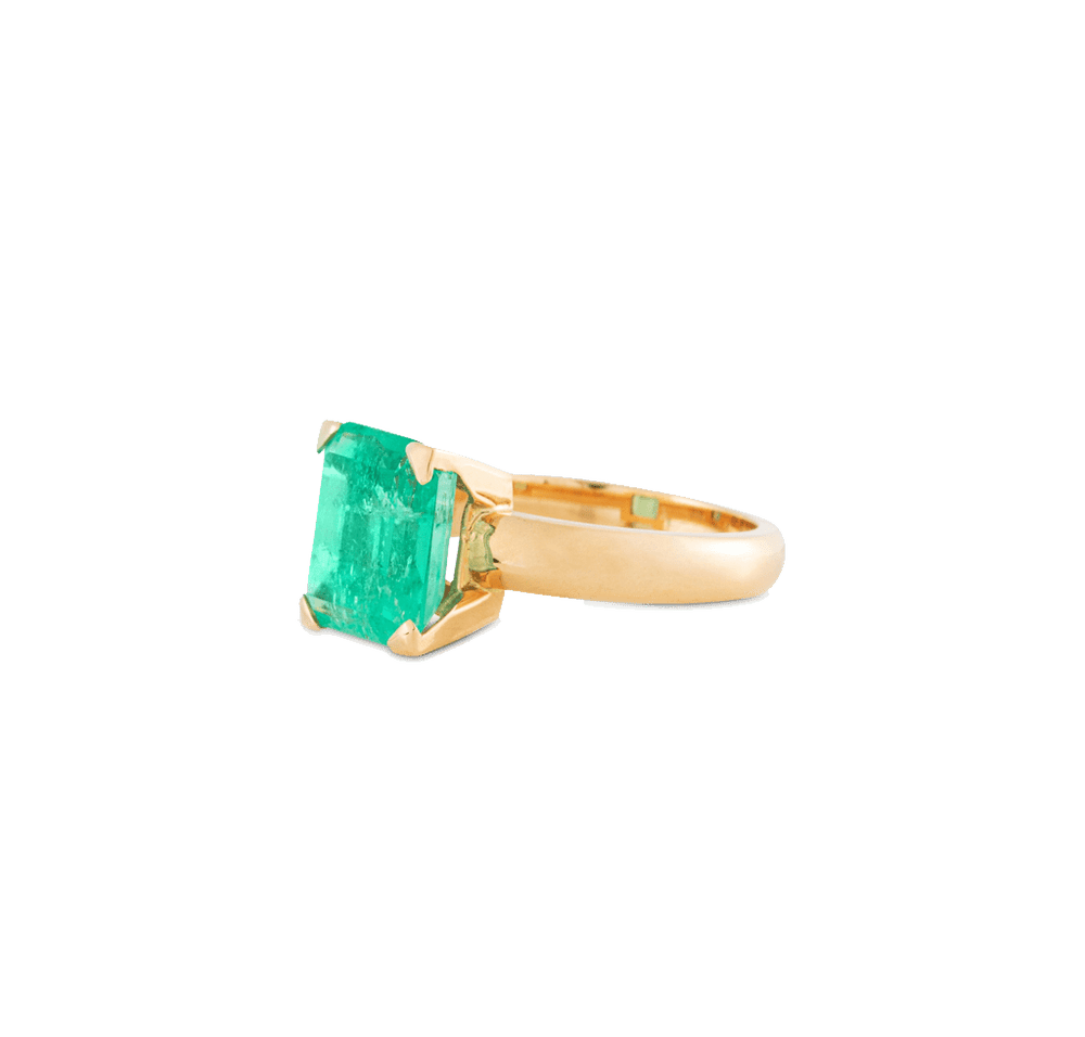 EMERALD PRESTIGE RING IN RED GOLD 18K